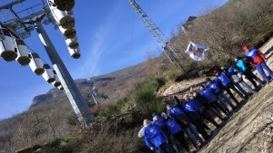 Protesta della Lupus in Fabula all'inaugurazione della bidonvia del Catria il 9 febbraio 2019